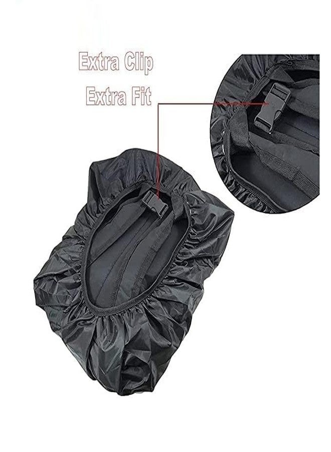 RUKSHV Waterproof Rain Cover for Backpack - Adjustable & Foldable Bag Protector with Reflective Strip, Anti-Slip Elastic, Fits 20L to 45L Bags - Black - Image 4